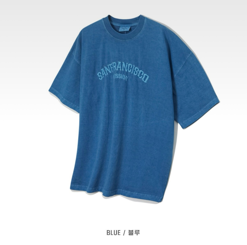 반팔 티셔츠 네이비블루 색상 이미지-S1L37